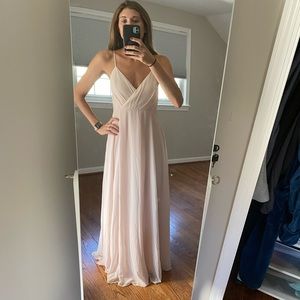 Kaia pale blush bridesmaid dress